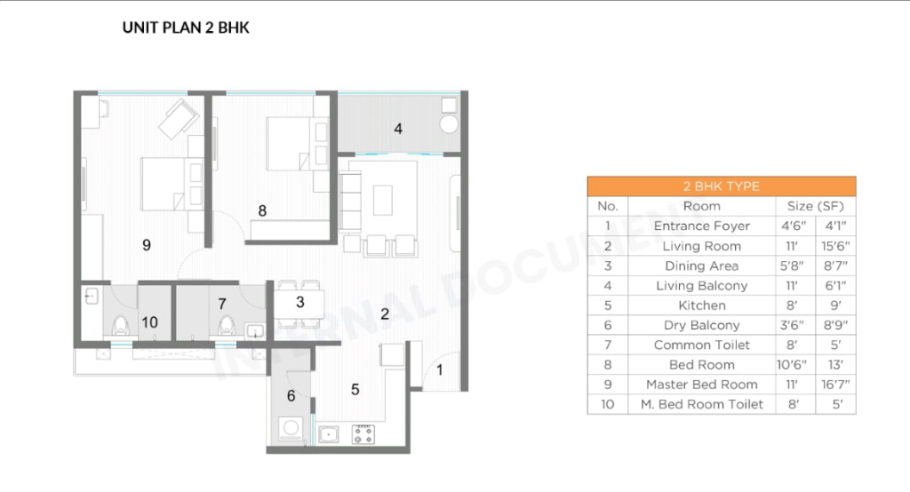 Kolte-Patil The Reserve 2 BHK Unit Plan